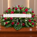 Centro funebre rosas rojas