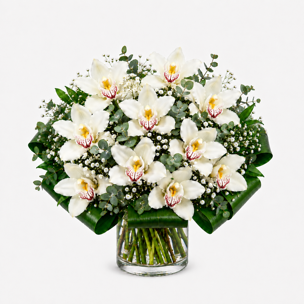 Bouquet of white orchids