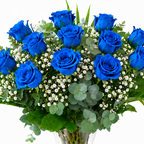 Long-stem blue roses