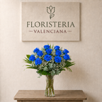 Long-stem blue roses