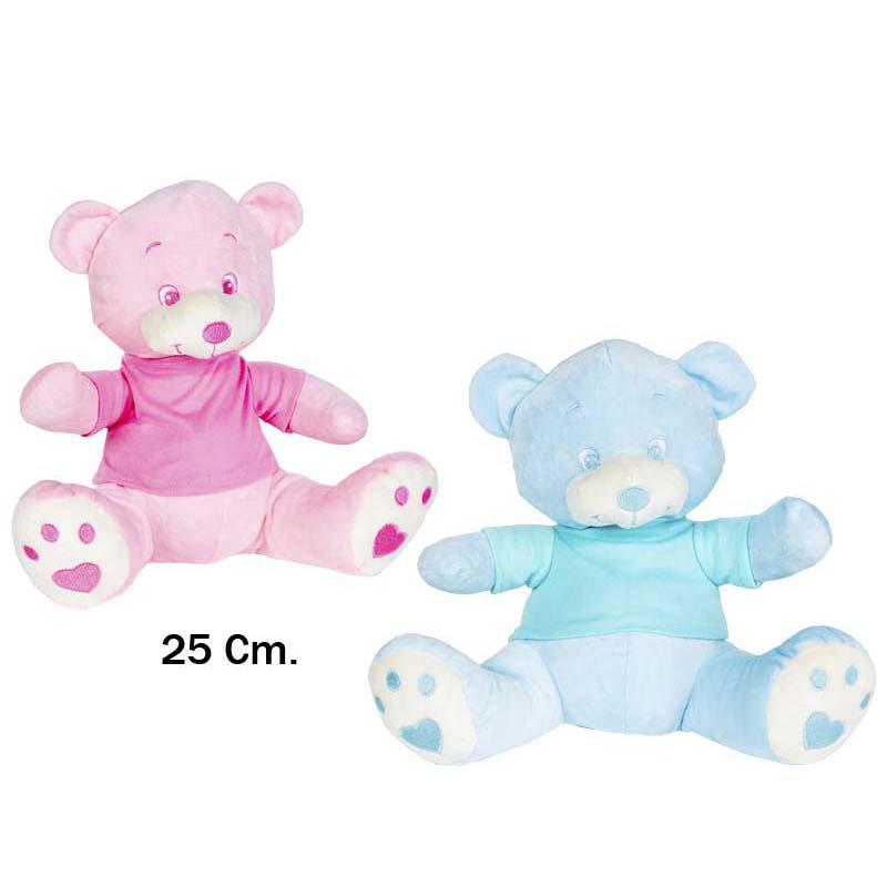 OSO AZUL Y ROSA CAMISETA 25CM