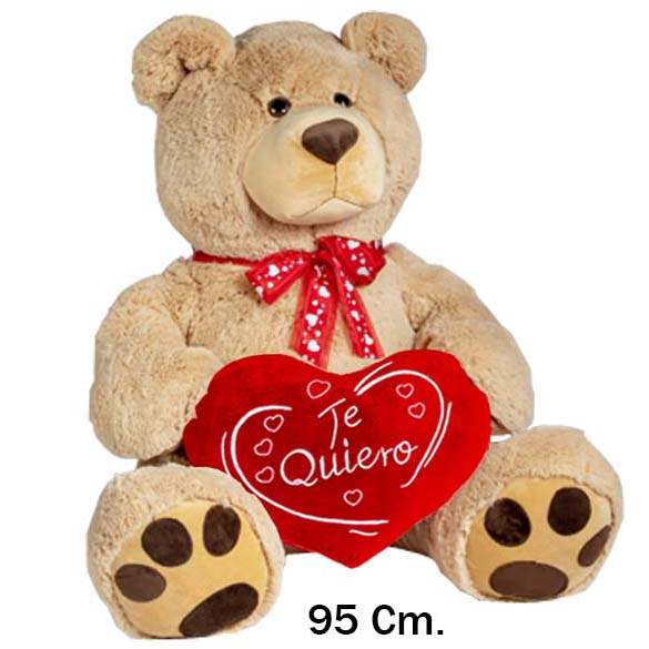 OSO MARRON CORAZÓN TE QUIERO 95CM