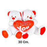Pareja osos corazón 30cm