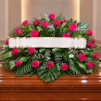 Centro funebre rosas fucsias
