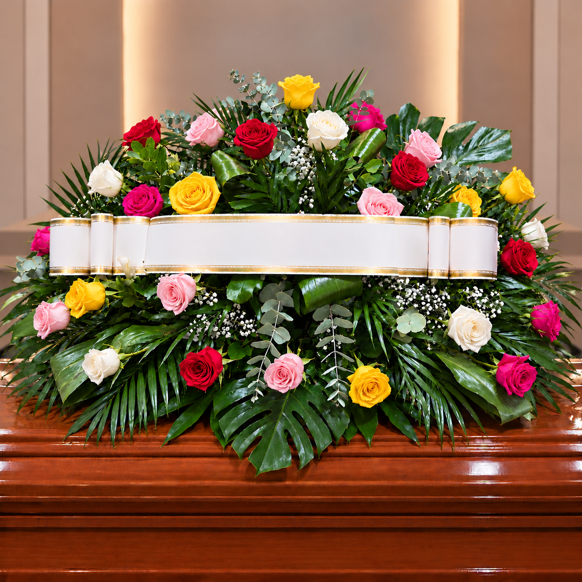Centro funebre rosas mixtas