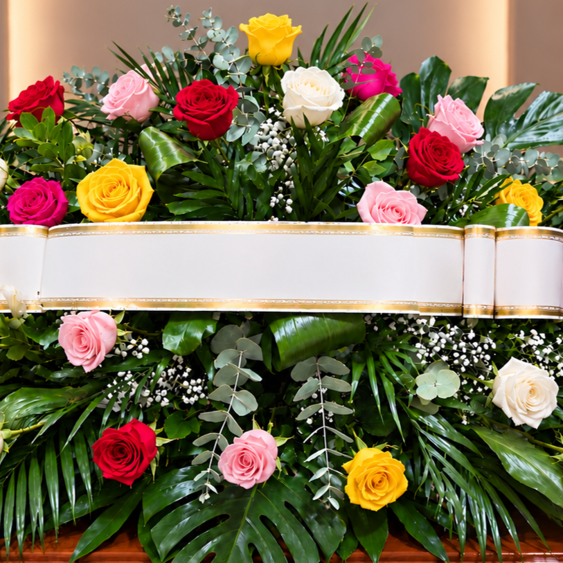 Centro funebre rosas mixtas