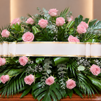 Centro funebre rosas rosadas