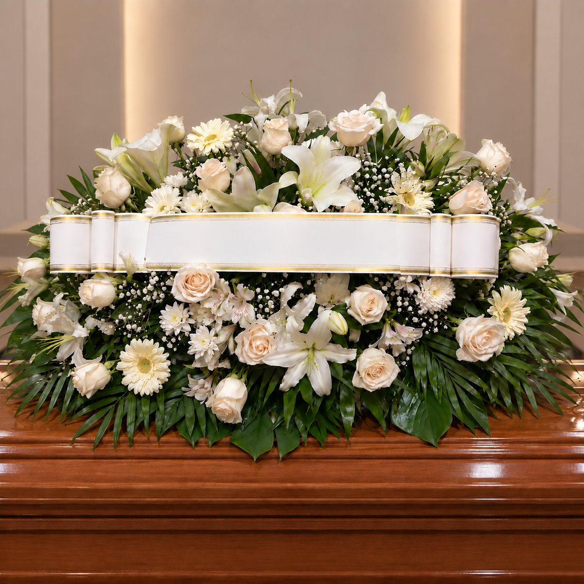 Centro funebre blanco