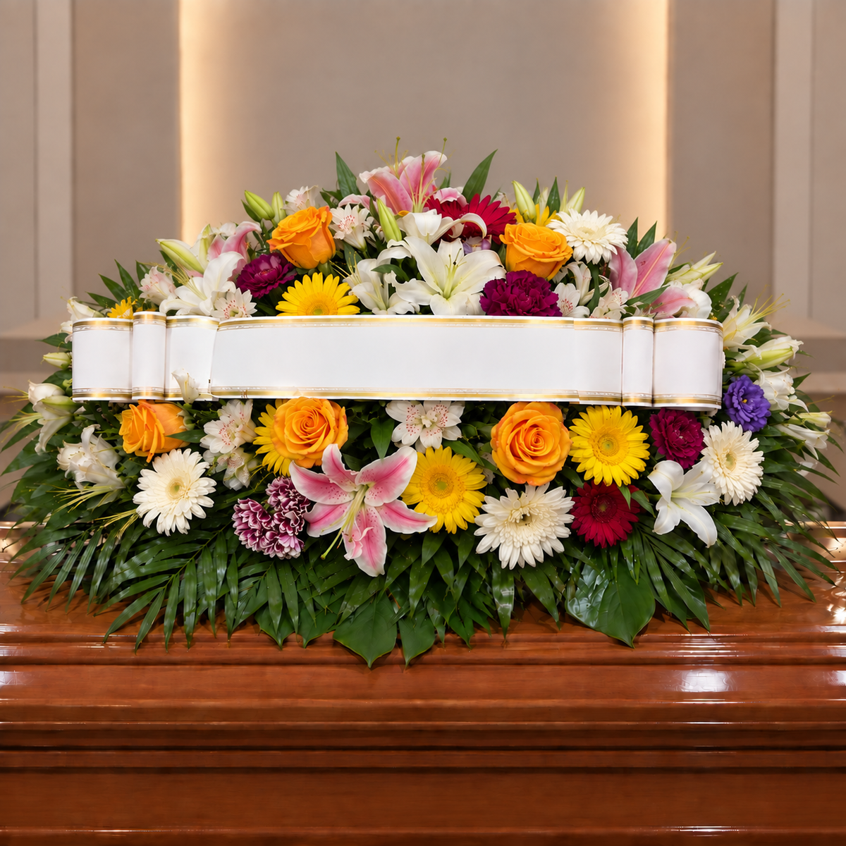 Centro funebre multicolor