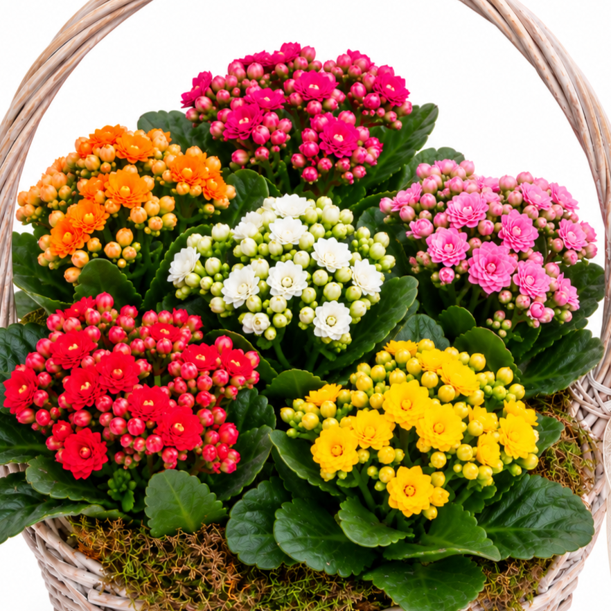 Cesta de plantas kalanchoe