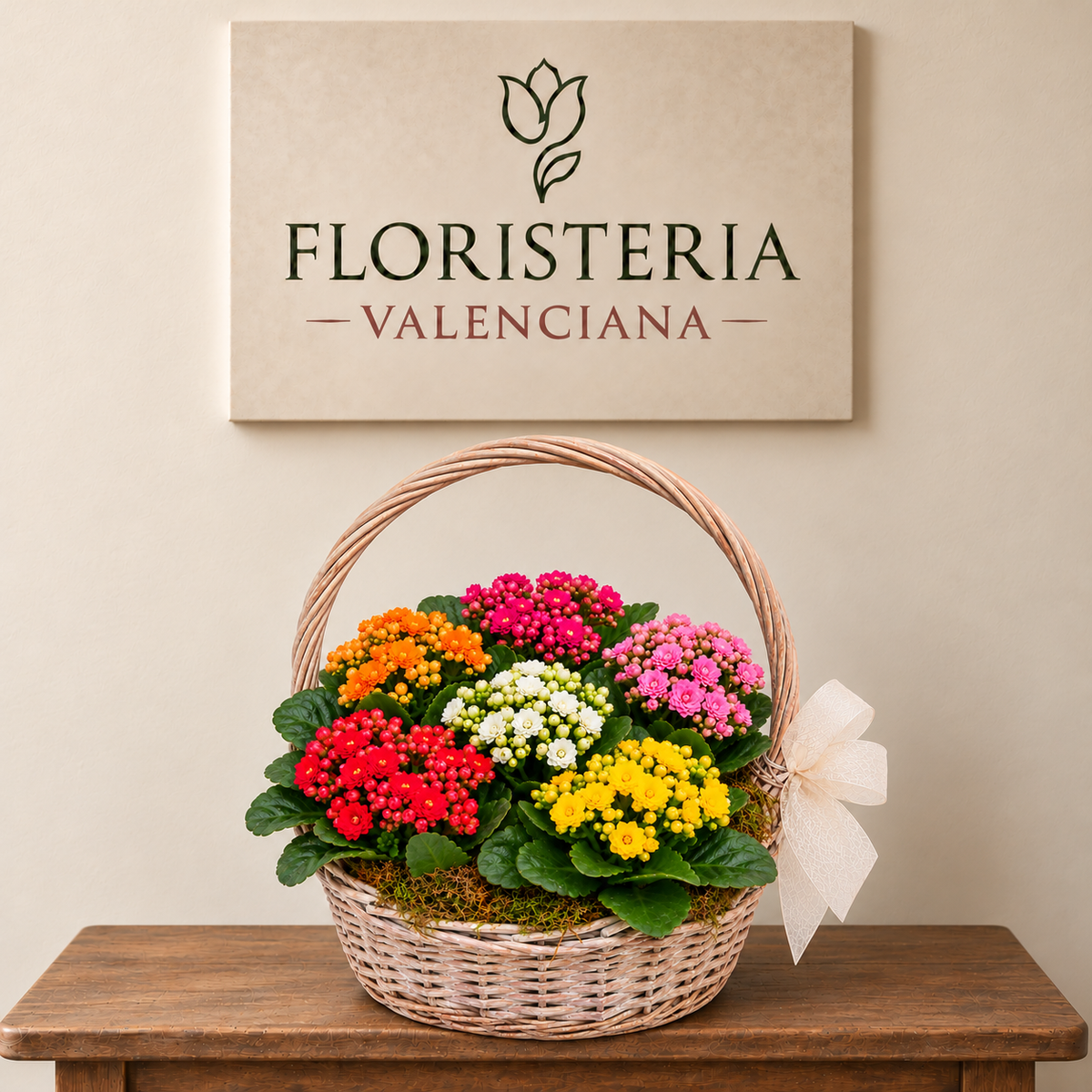 Cesta de plantas kalanchoe