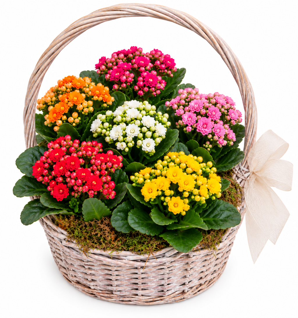 Cesta de plantas kalanchoe