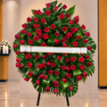 Corona funebre rosas rojas