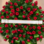 Corona funebre rosas rojas