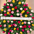 Corona funebre rosas mixtas
