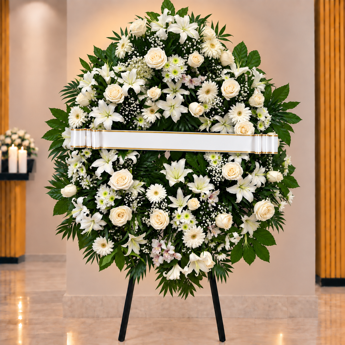 Corona funebre Blanc