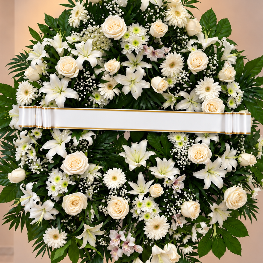 Corona funebre Blanc