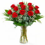 Rosas rojas de tallo largo