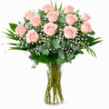 Rosas rosadas de tallo largo