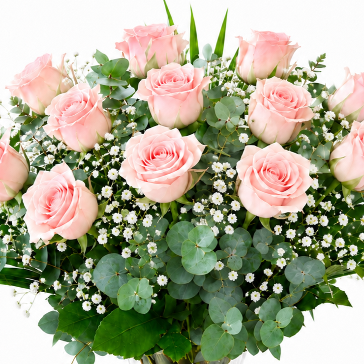 Rosas rosadas de tallo largo