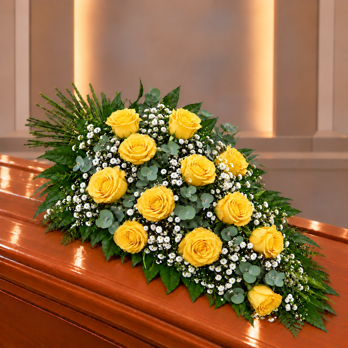 Ramo funebre rosas amarillas