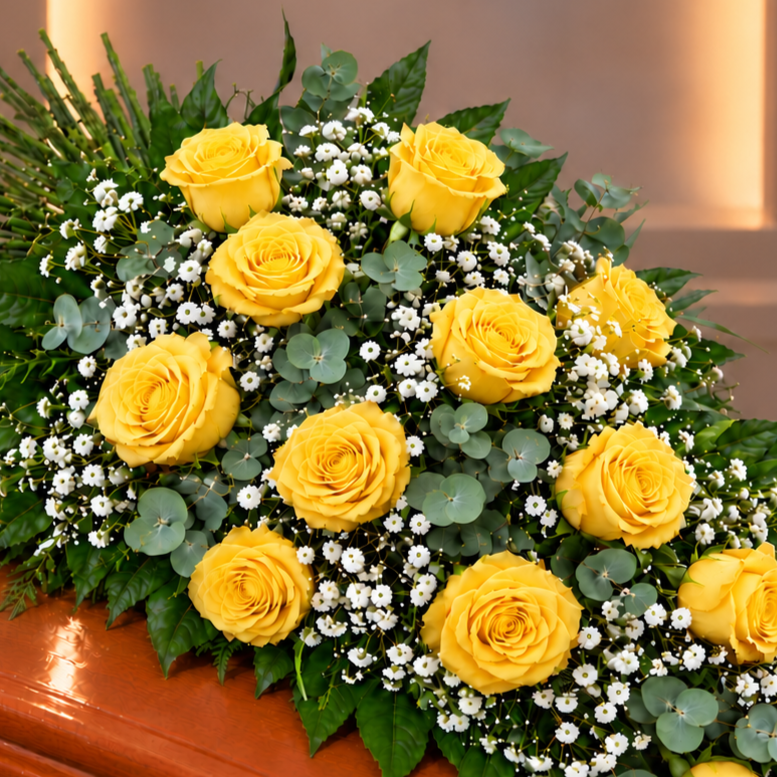 Ramo funebre rosas amarillas