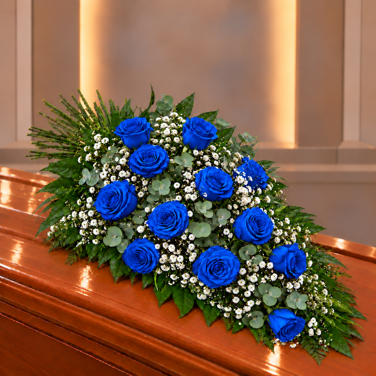 Ramo funebre rosas azules