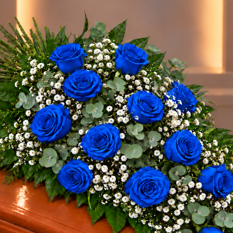 Ramo funebre rosas azules
