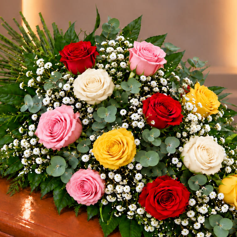 Ramo funebre rosas mixtas