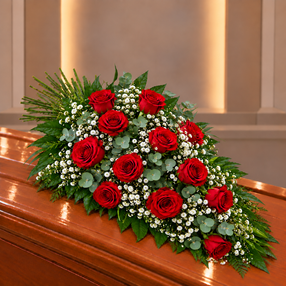 Ramo funebre rosas rojas