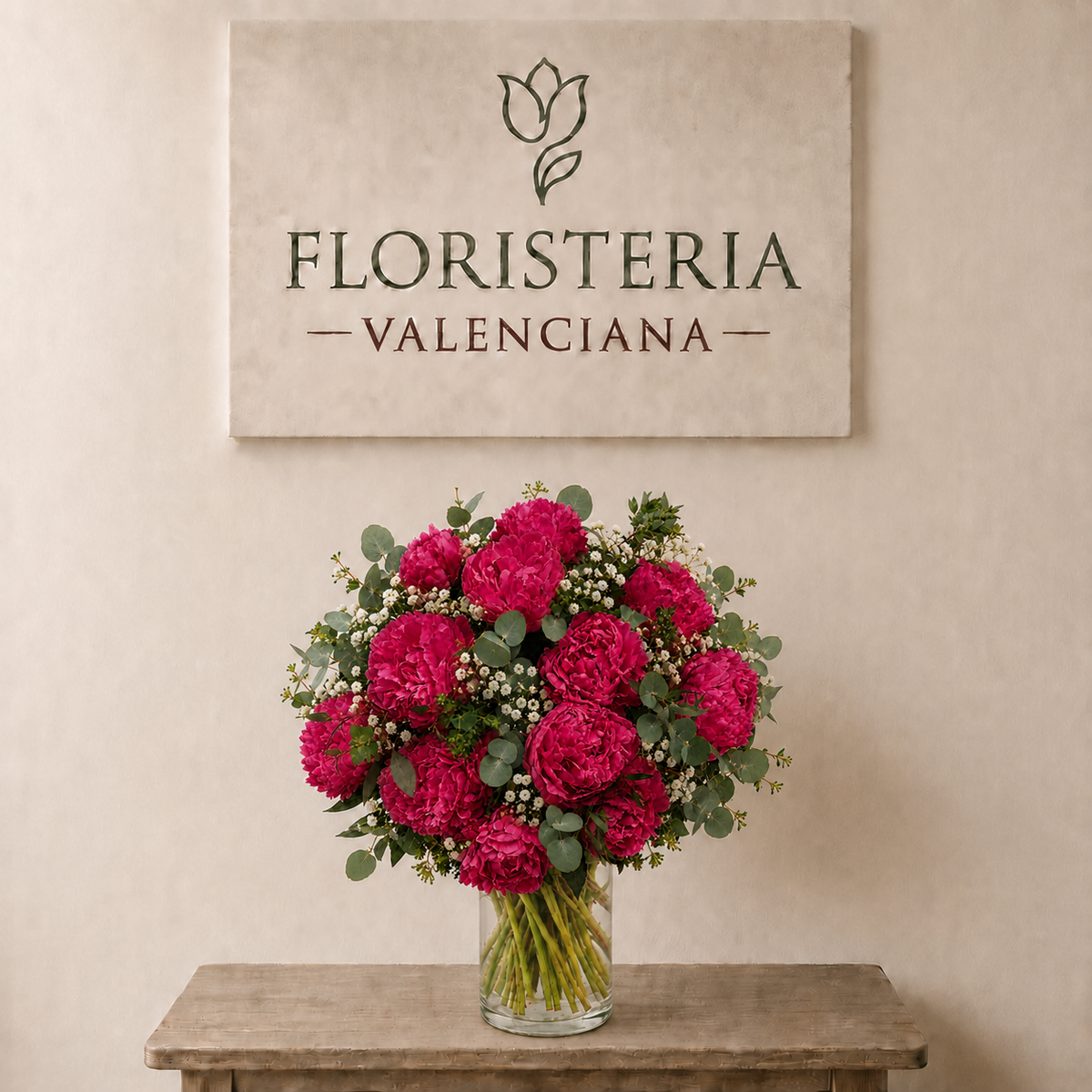 Ramo de peonias fucsias