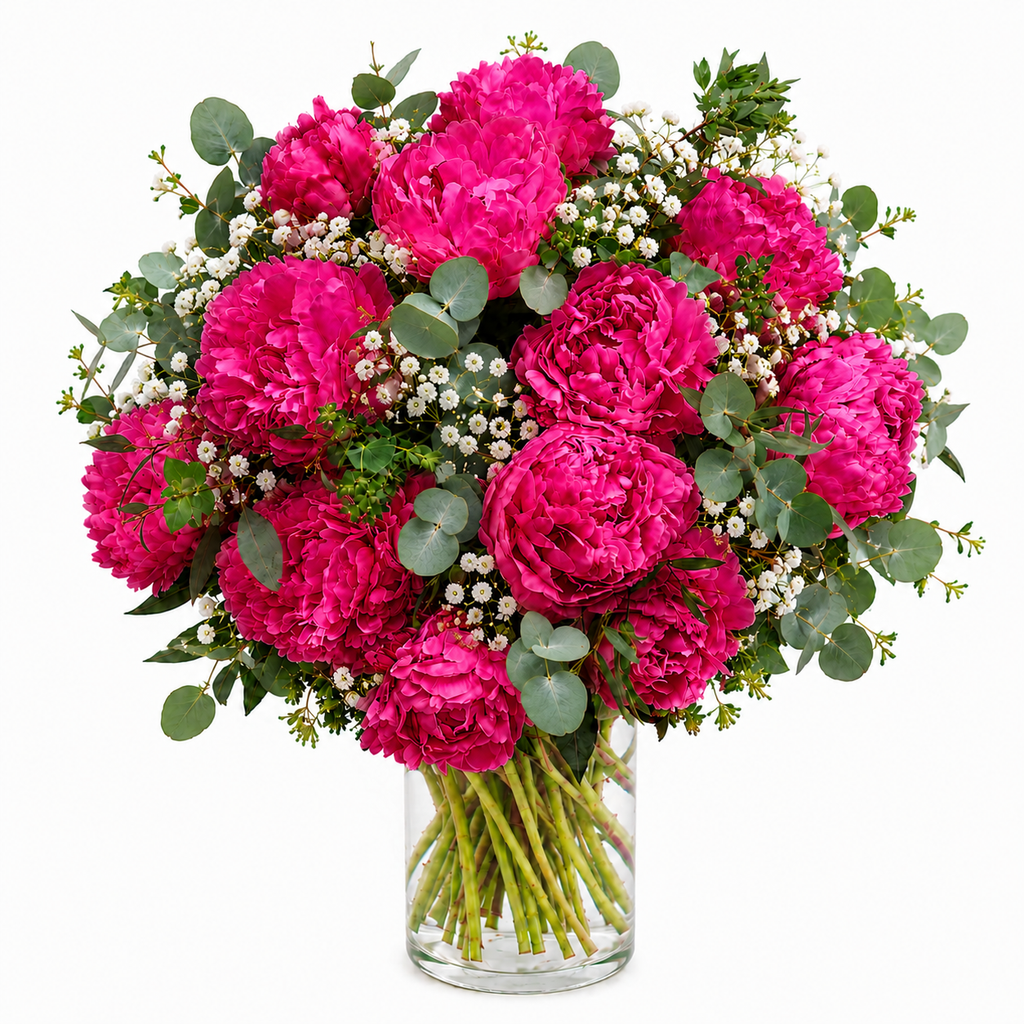 Ramo de peonias fucsias